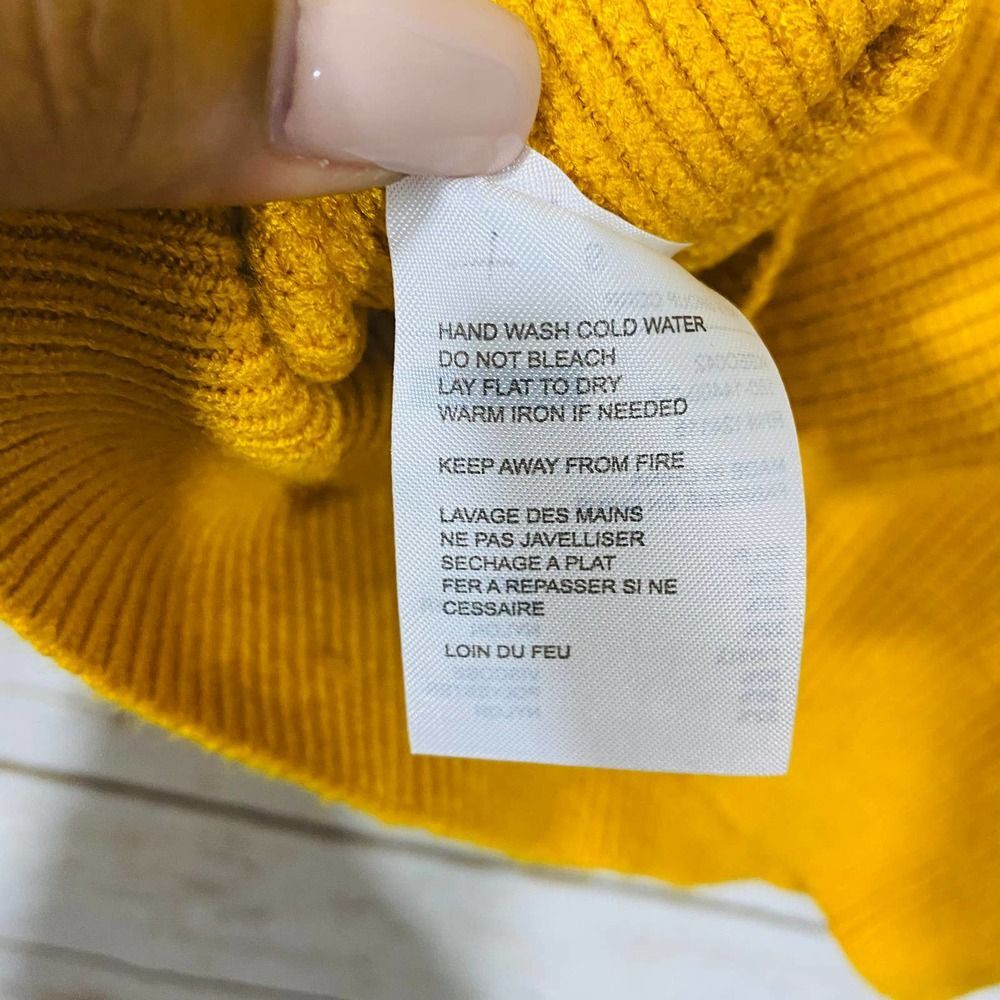 Elodie Women's pullover Sweater Size S Yellow Ribbed Long Sleeve - Picture 5 of 5